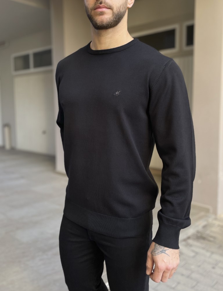 Us Grand Polo ανδρική μαύρη πλεκτή μπλούζα USTR200D φωτογραφία